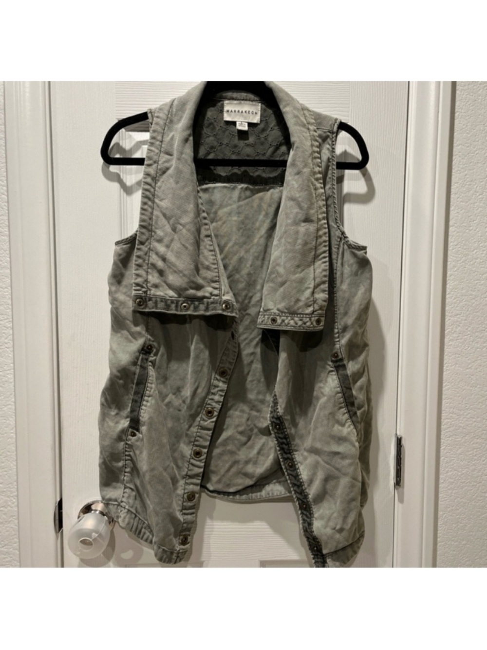 Green Anthropologie Vest with High Collar